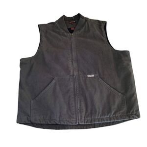 Wolverine Canvas Quilted Lined Sleeveless Zip Up Work Jacket Vest XXL